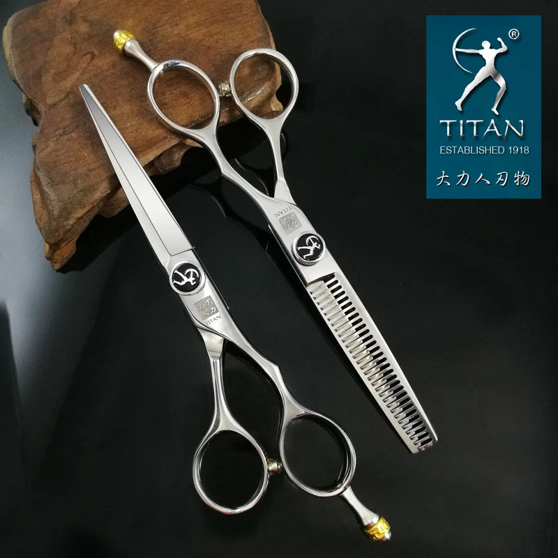 Titan Professional Hair Scissors 5.5 Inch and 6 Inch Thinning Scissors Japan 440C Stainless Steel