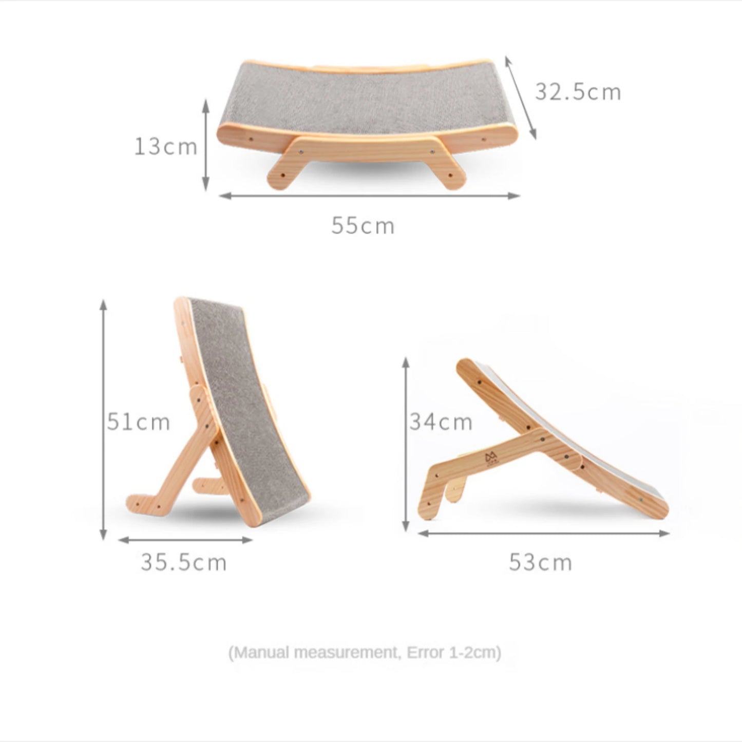 Interactive Durable Wooden Cat Lounge Bed Scratcher and Training Tool
