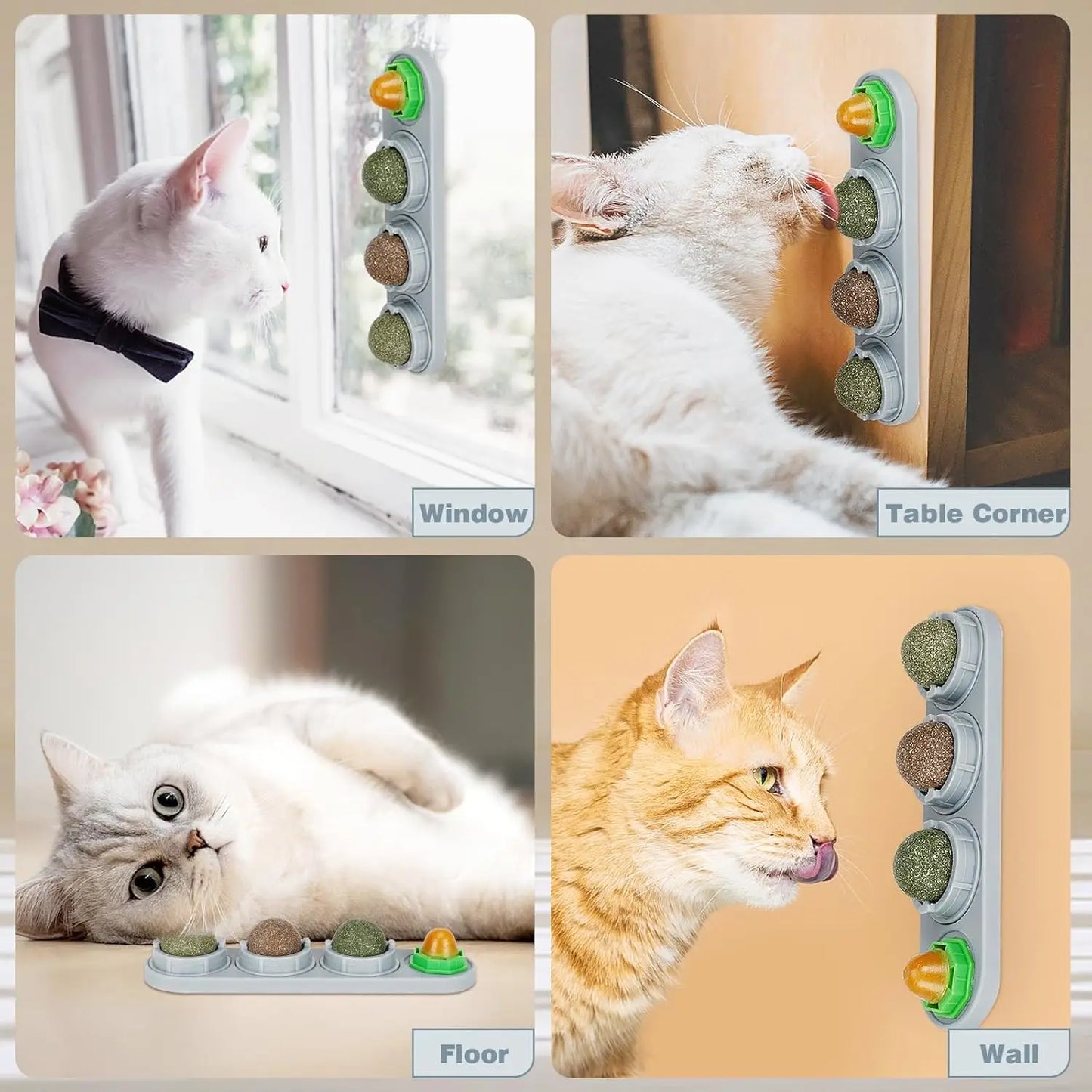 Natural Cat Bite Ball Toy Set for Playful Kittens