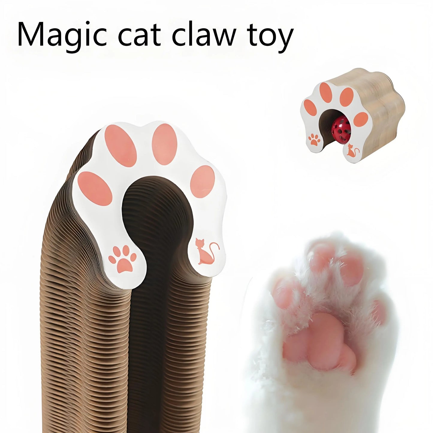 Cat Scratching Board with Bell Corrugated Paper Durable Safe Toy