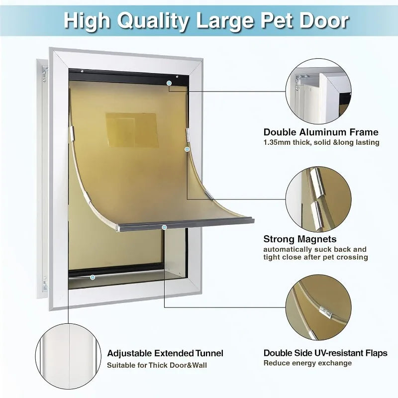 Extra Large Dog Door Telescoping Tunnel Energy Efficient