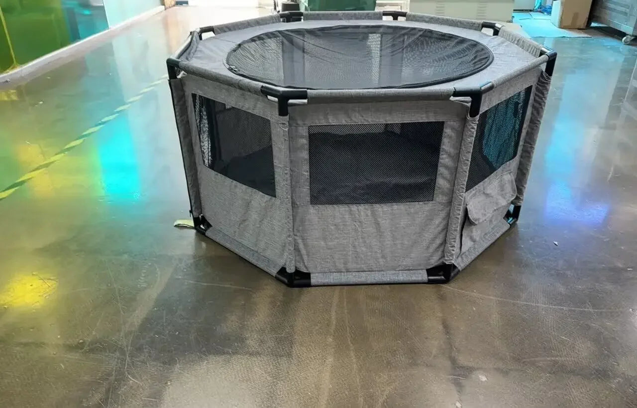 Portable Playpen Cat Dog Crate Puppy Run XXL Nylon Bed with Waterproof Base and Storage Bags