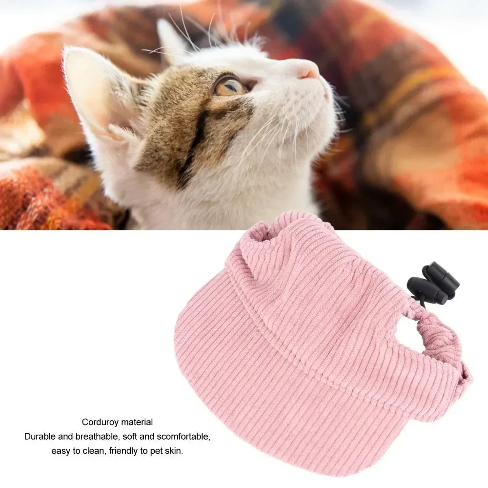 Summer Pet Sun Hat Adjustable Corduroy Casual for Dogs and Cats