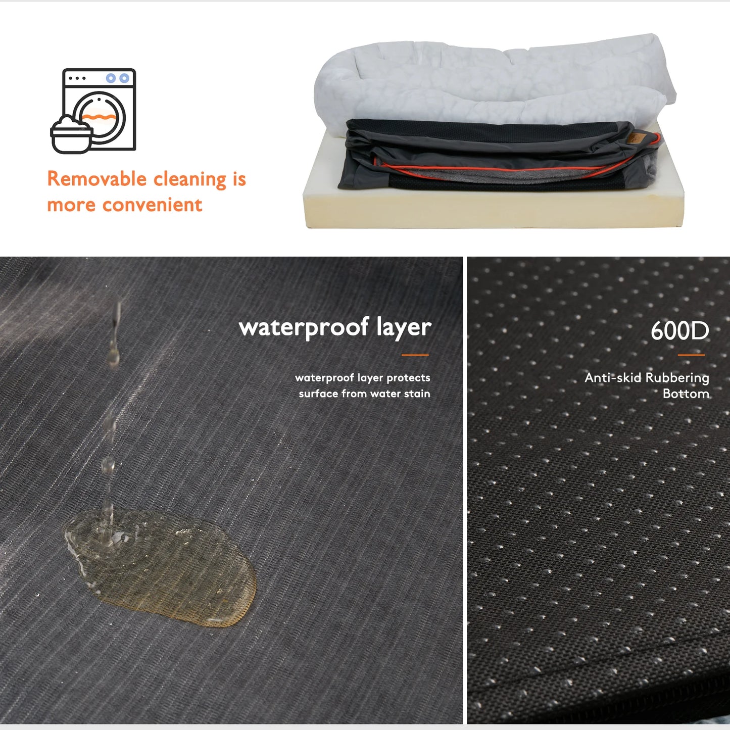 Dog Bed Super Soft Orthopedic Foam with Removable Washable Cover