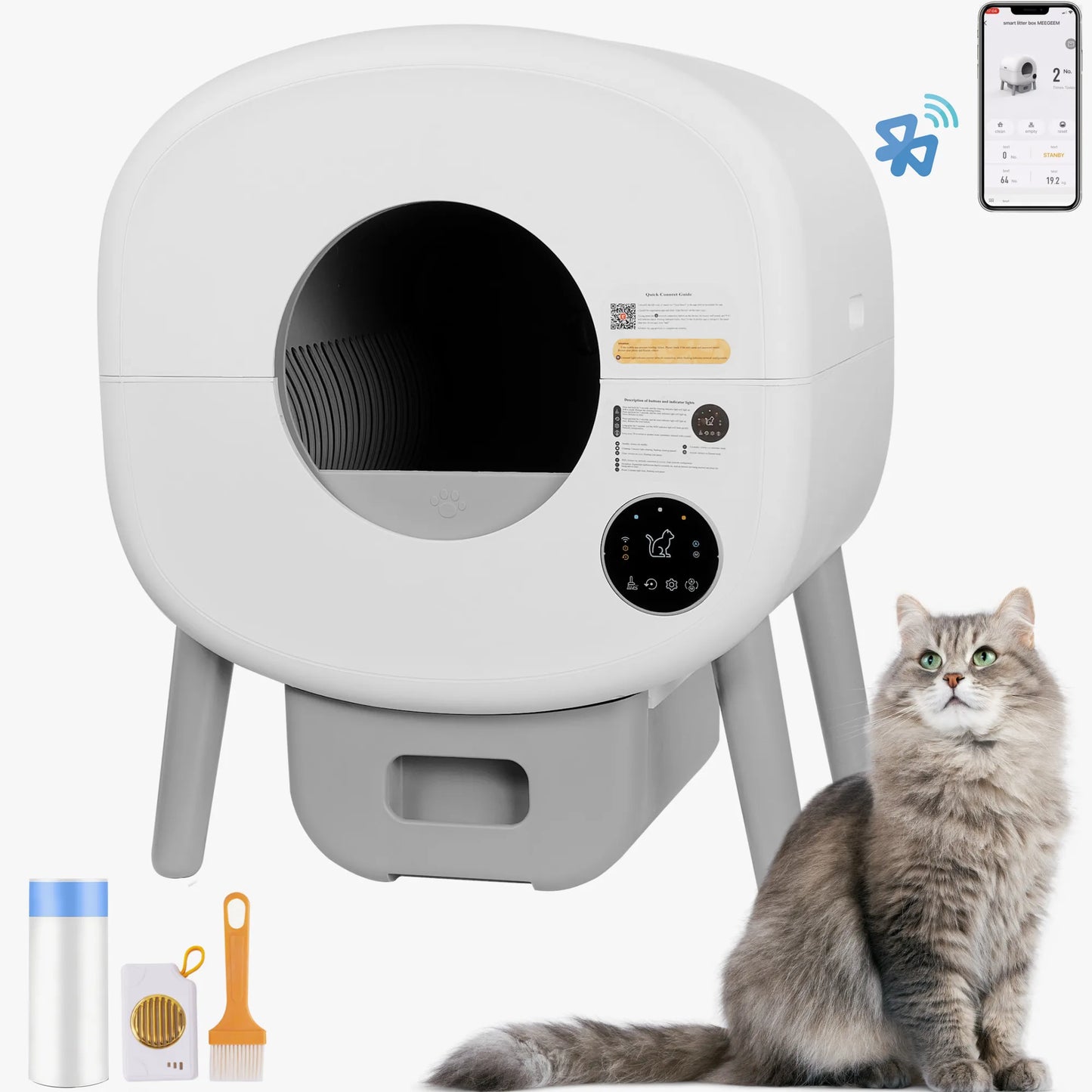 Automatic Smart Cat Litter Box Large Capacity Self Cleaning Pet Waste Disposal