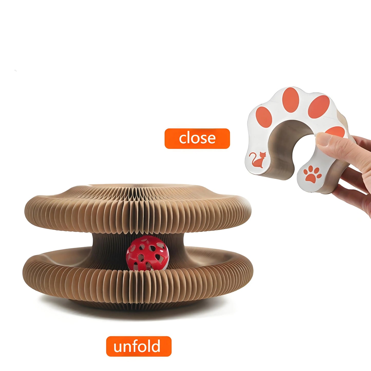 Cat Scratching Board with Bell Corrugated Paper Durable Safe Toy