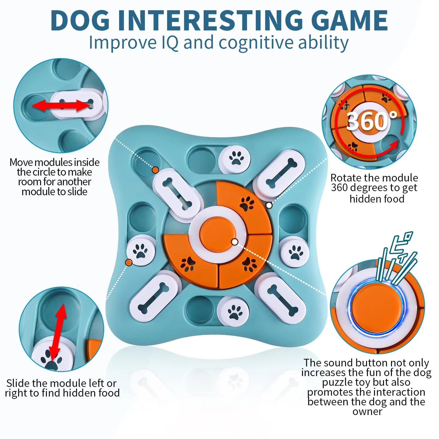 Interactive Dog Treat Puzzle IQ Training Toy for Dogs
