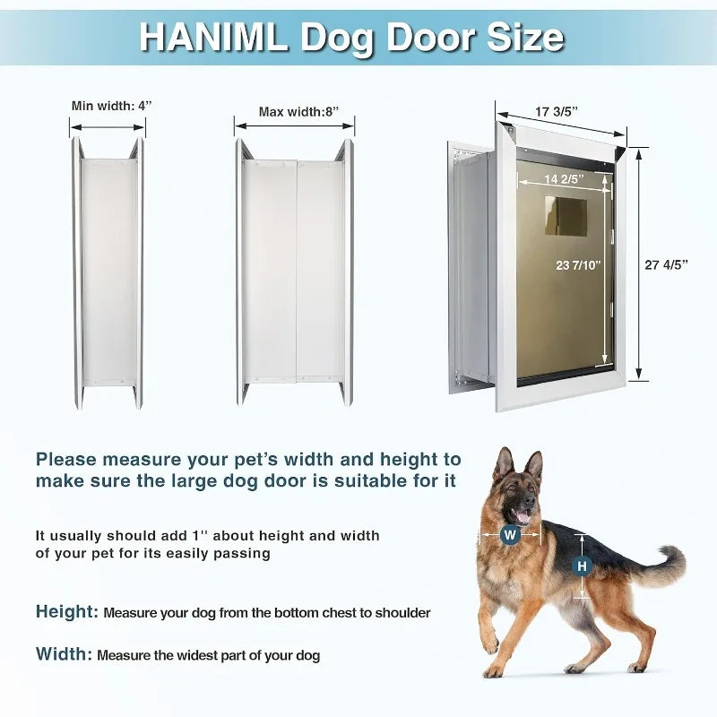 Extra Large Dog Door Telescoping Tunnel Energy Efficient