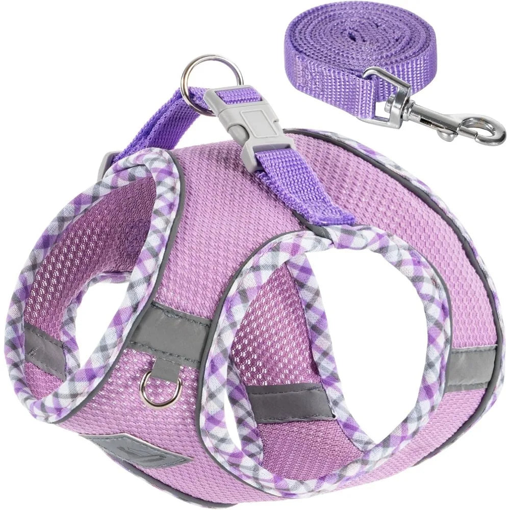 Dog Harness and Leash Set for Small Dogs Lightweight and Breathable Jacquard Fabric