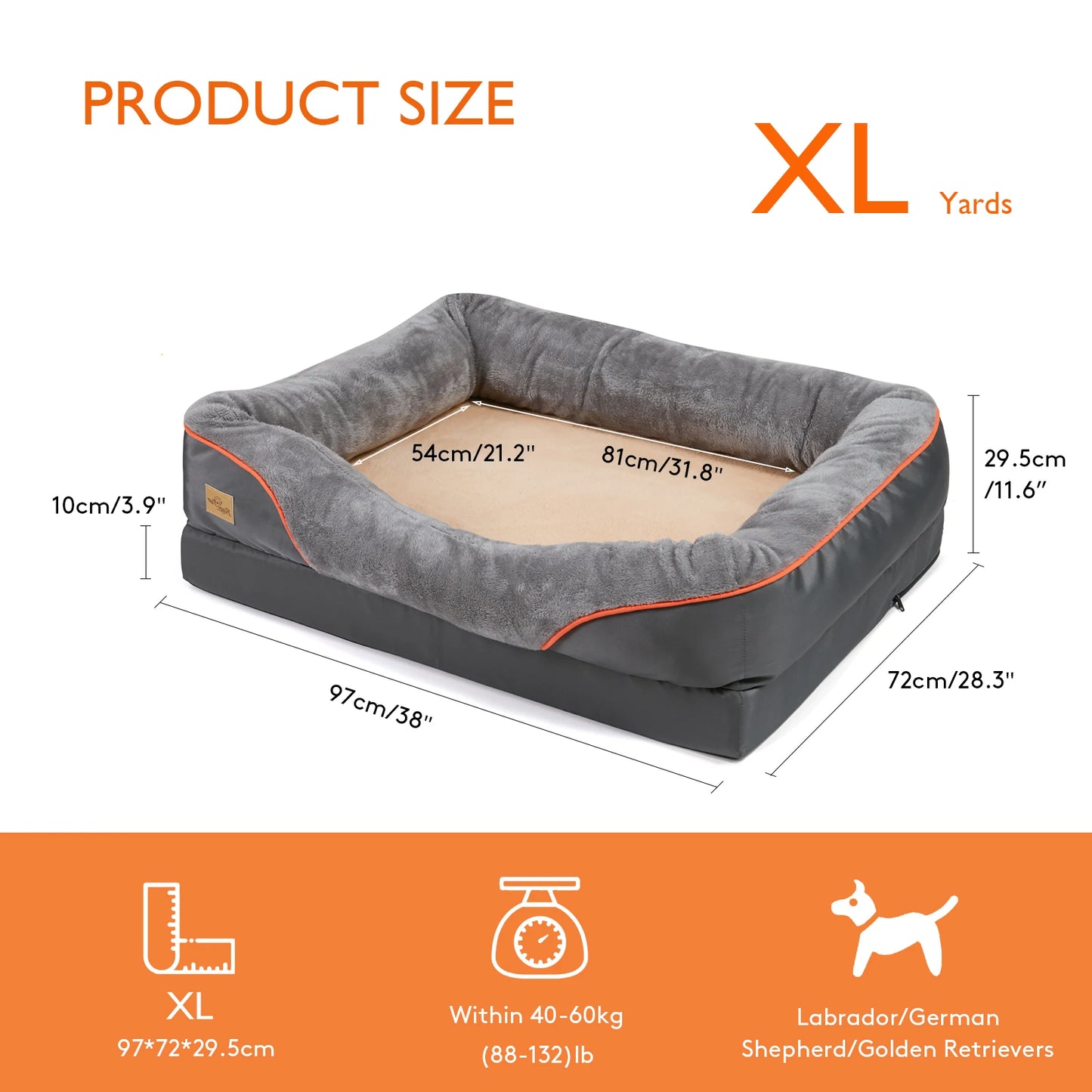 Dog Bed Super Soft Orthopedic Foam with Removable Washable Cover