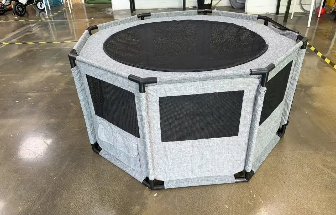 Portable Playpen Cat Dog Crate Puppy Run XXL Nylon Bed with Waterproof Base and Storage Bags