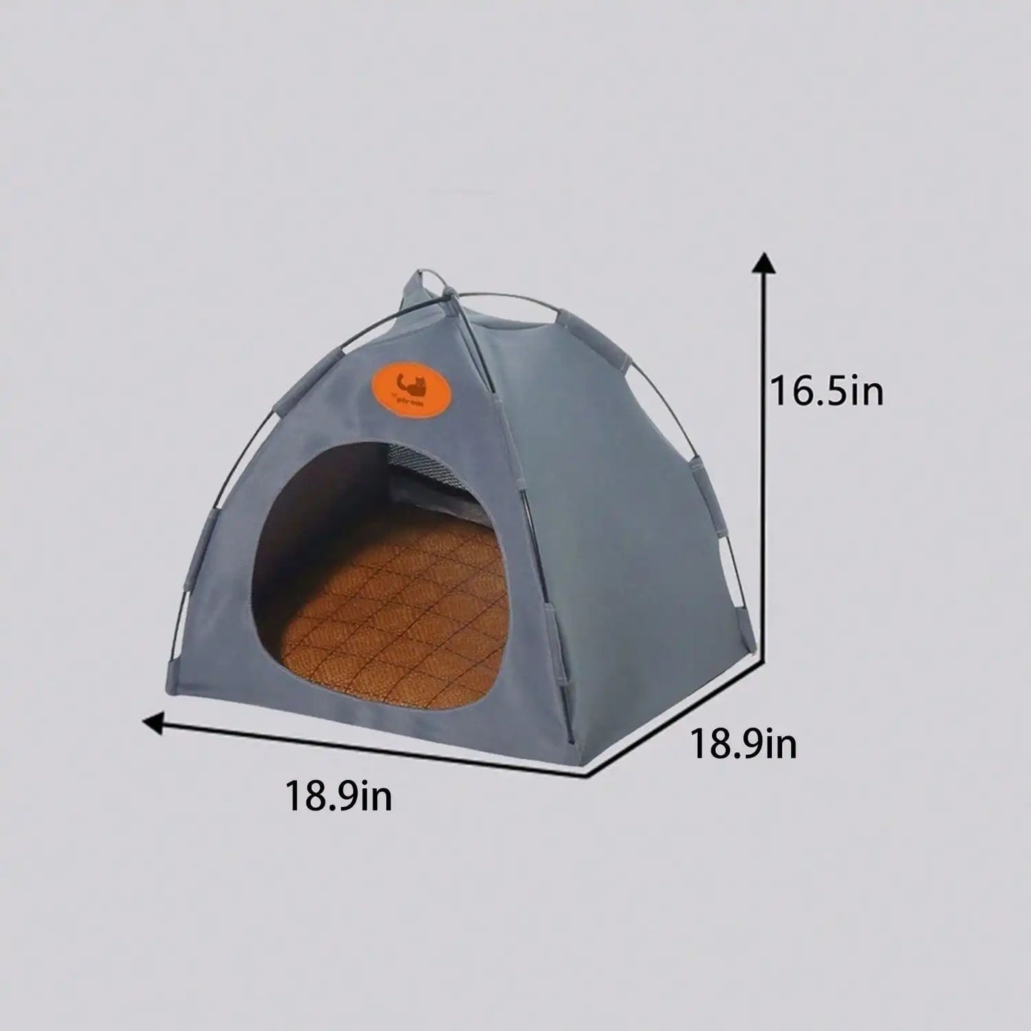 Pet Tent House with Cooling Pad and Rattan Mat for Cats and Dogs