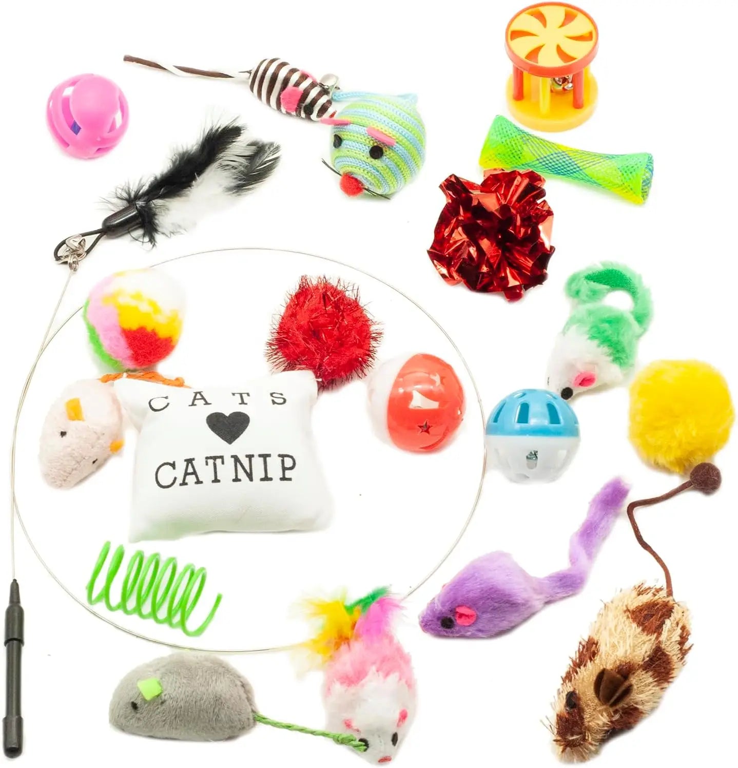 Fashionable Cat Toys 20 Piece Set for Playful Felines