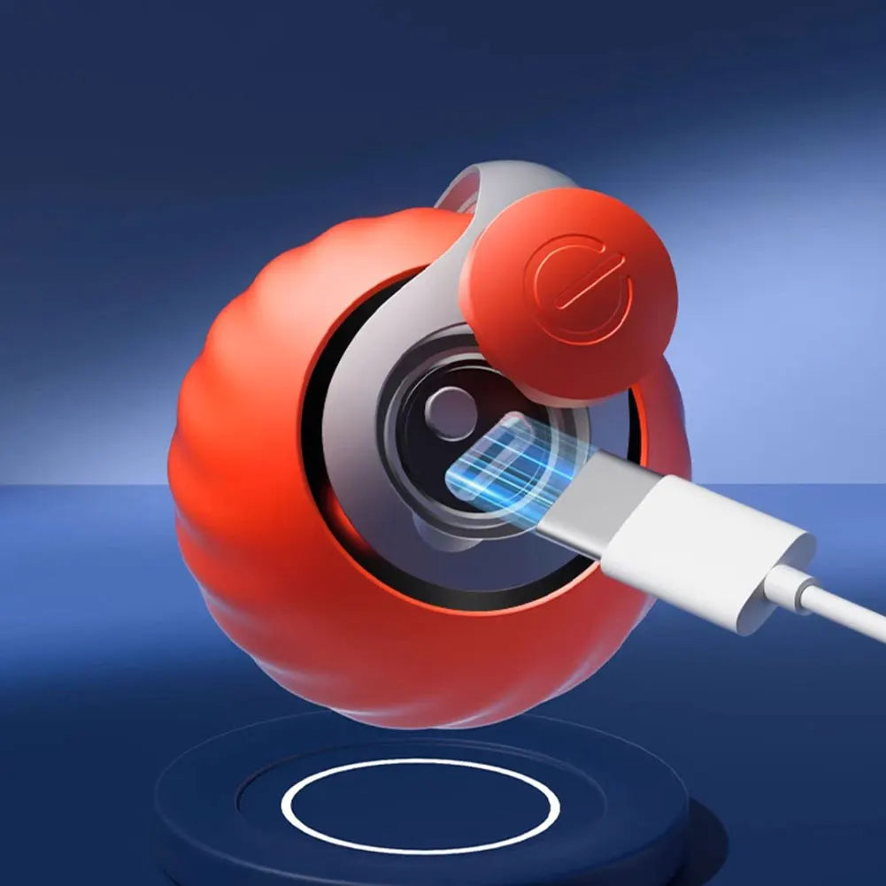 Automatic Moving Cat Toy Ball USB Rechargeable Interactive Cat Toy with Two Speed Adjustment and Replacement Tail