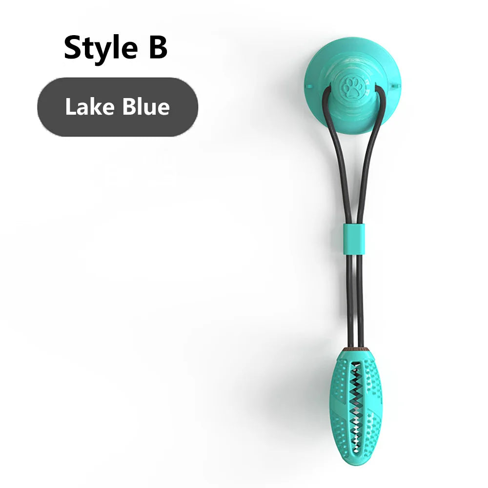 Interactive Dog Ball Toy With Suction Cup For Chewing And Tugging