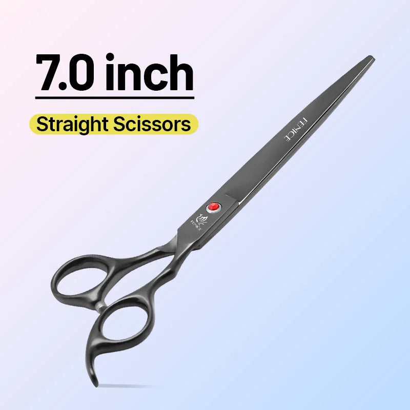 Grooming Scissors Shears Set for Household Pet Owners Stainless Steel Rainbow and Black 6.5 Inch and 7 Inch