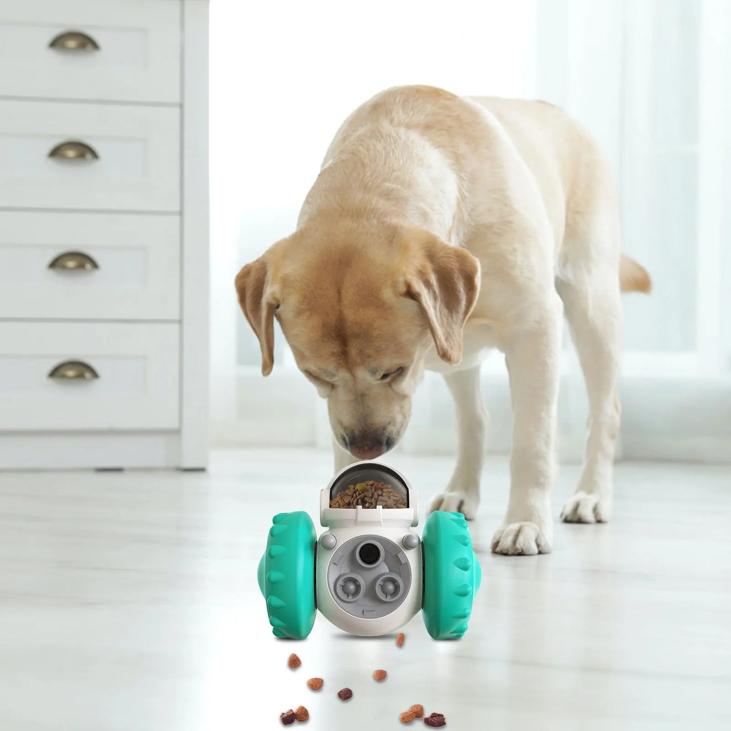 Pet Toy with 360 Degree Rotating Design and Food Dispensing