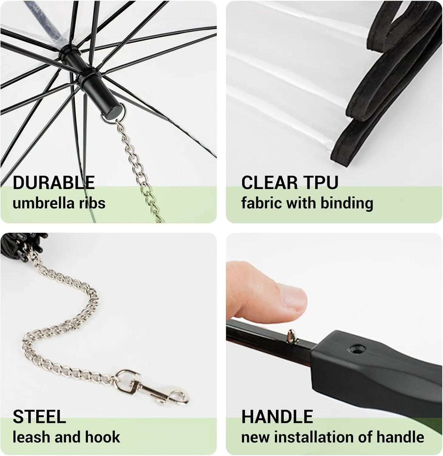Multi Functional Transparent Dog Umbrella Leash for Puppies