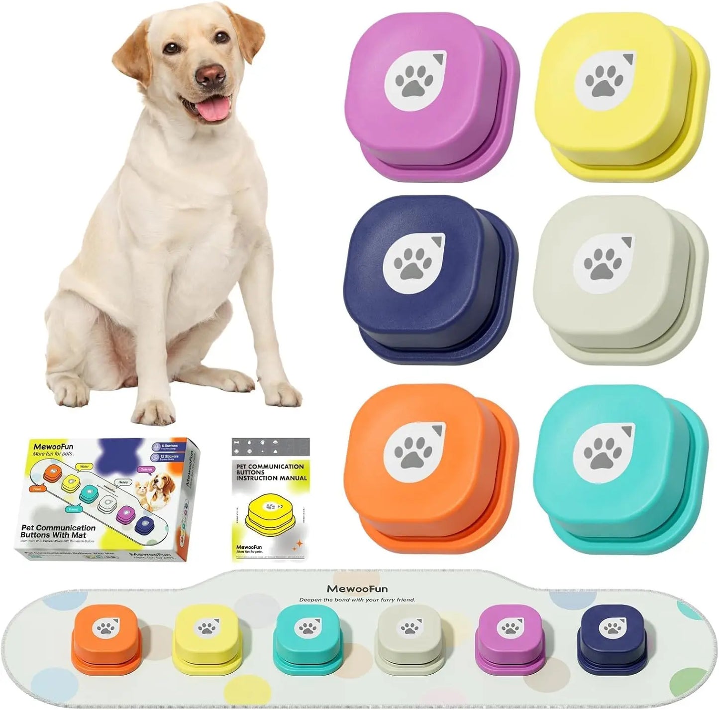 Dog Buttons Training Starter Pack with Manual for Interactive Communication
