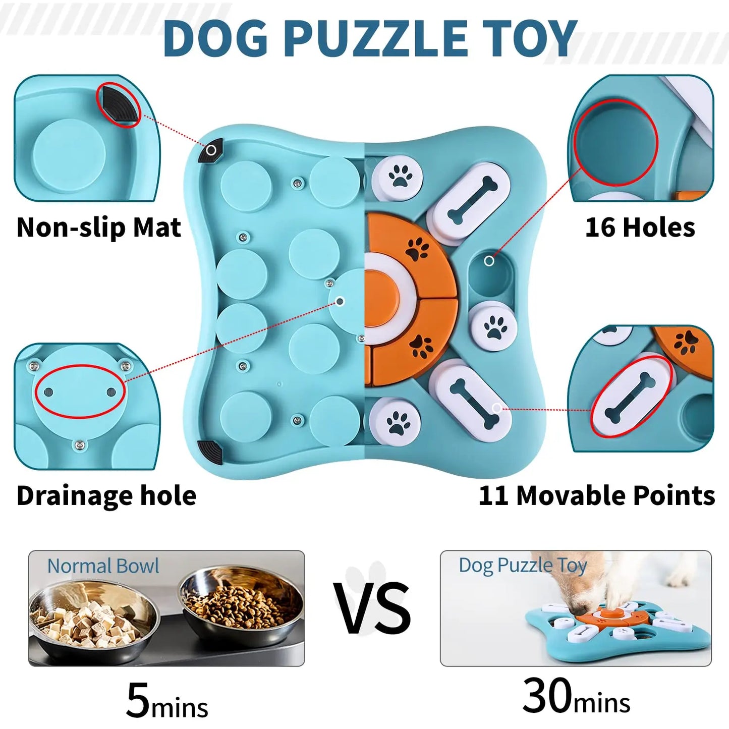 Interactive Dog Treat Puzzle IQ Training Toy for Dogs