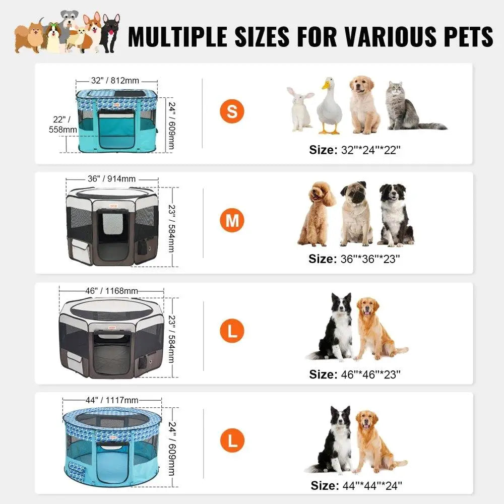 Portable 36 Inch Octagon Foldable Pet Playpen for Cats Dogs and Small Animals