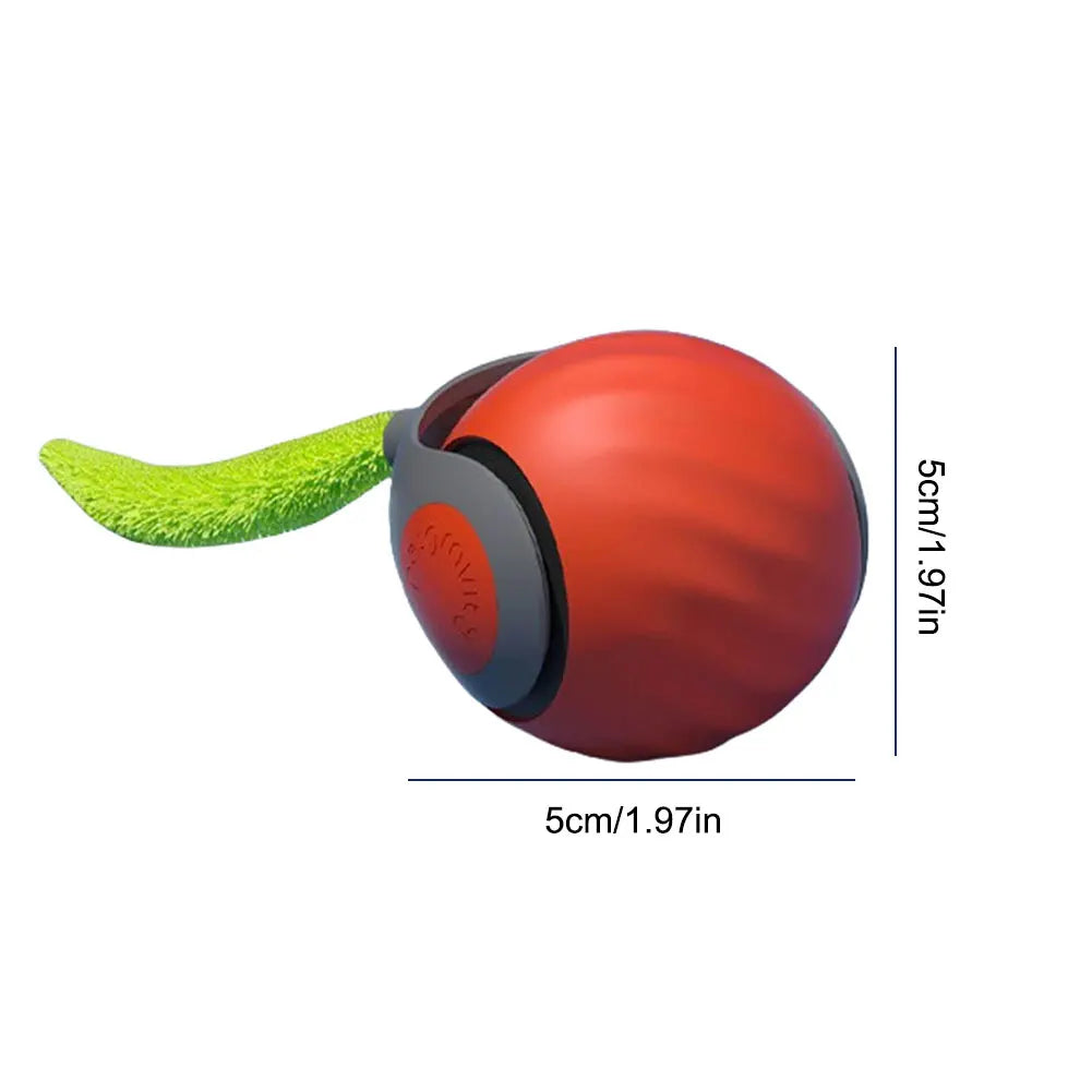 Automatic Moving Cat Toy Ball USB Rechargeable Interactive Cat Toy with Two Speed Adjustment and Replacement Tail