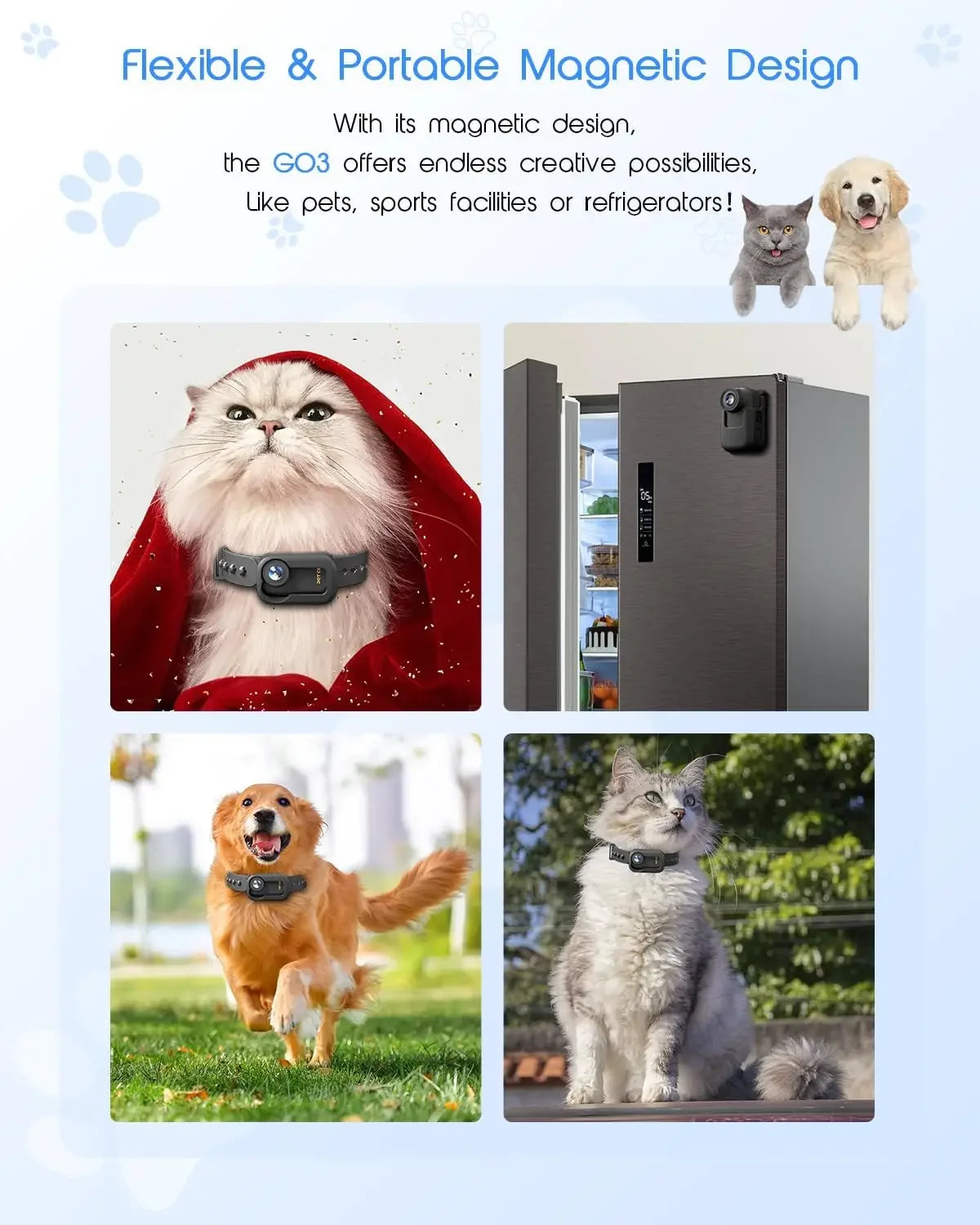 4K HD WiFi Cat Collar Camera With Pet Video Recording