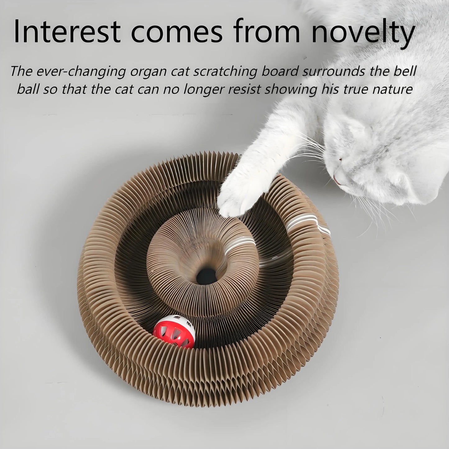 Cat Scratching Board with Bell Corrugated Paper Durable Safe Toy