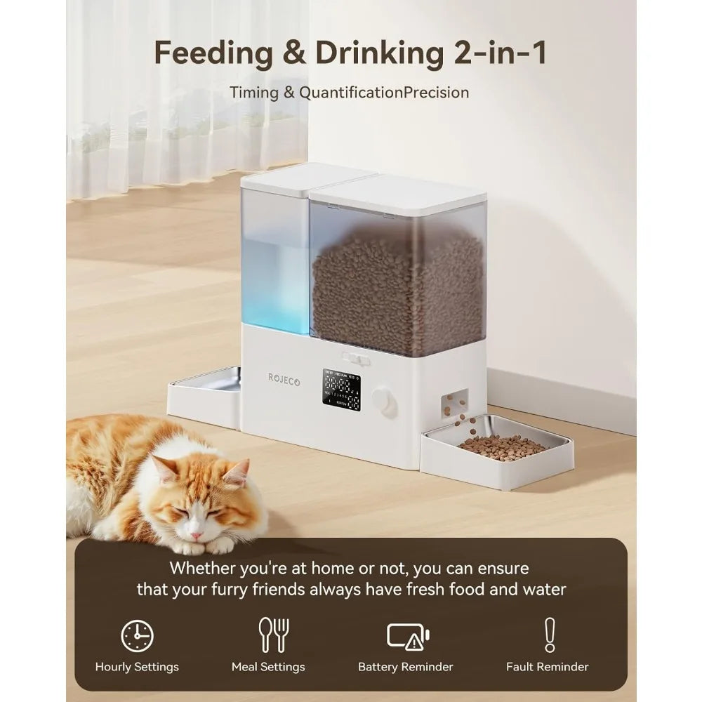 Automatic Cat Feeder and Water Dispenser 2-in-1 Solution
