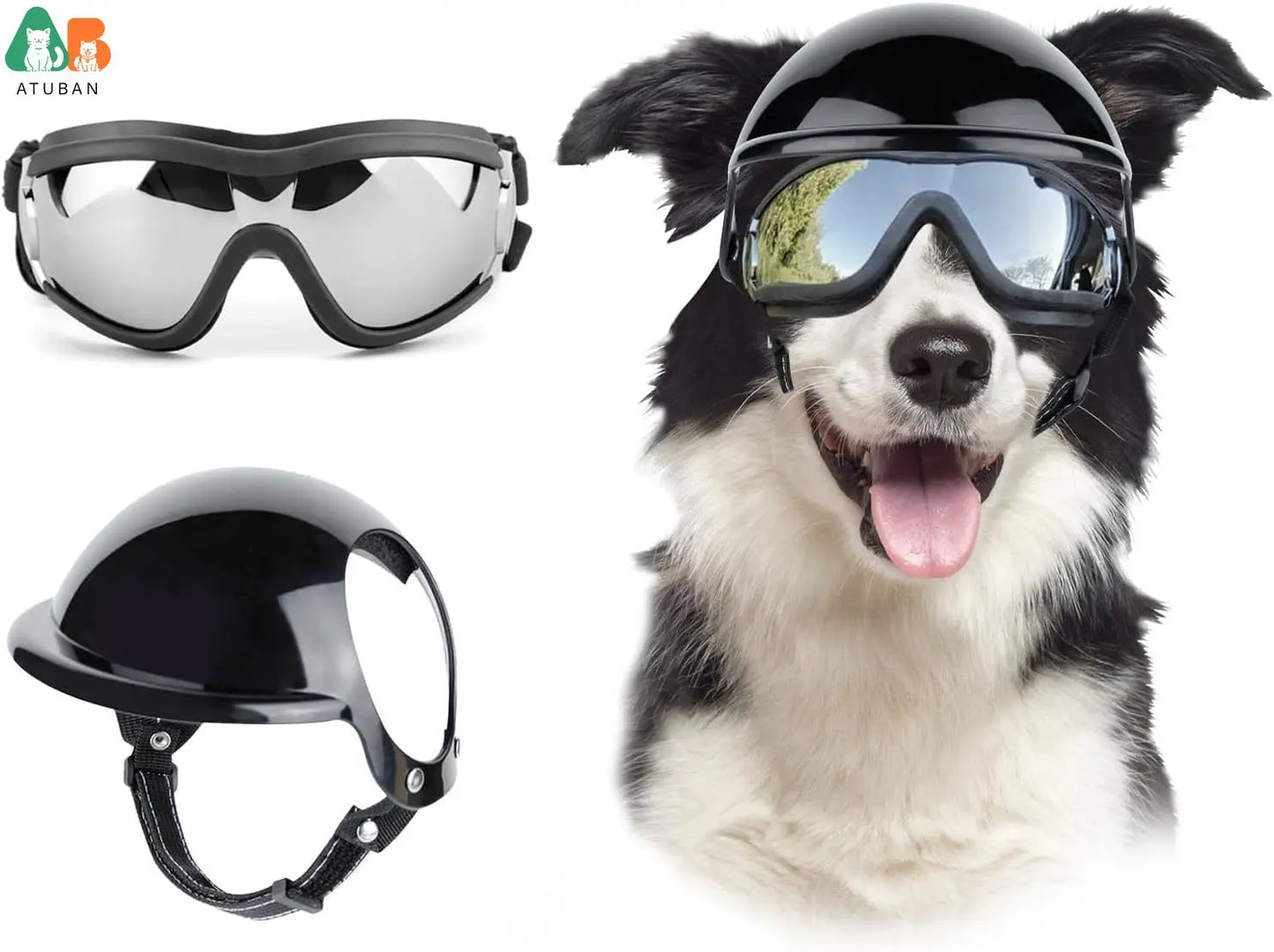 Dog Helmet & Goggles Combo for Large Dogs -