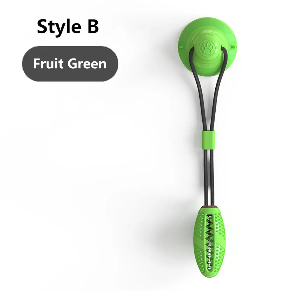 Interactive Dog Ball Toy With Suction Cup For Chewing And Tugging