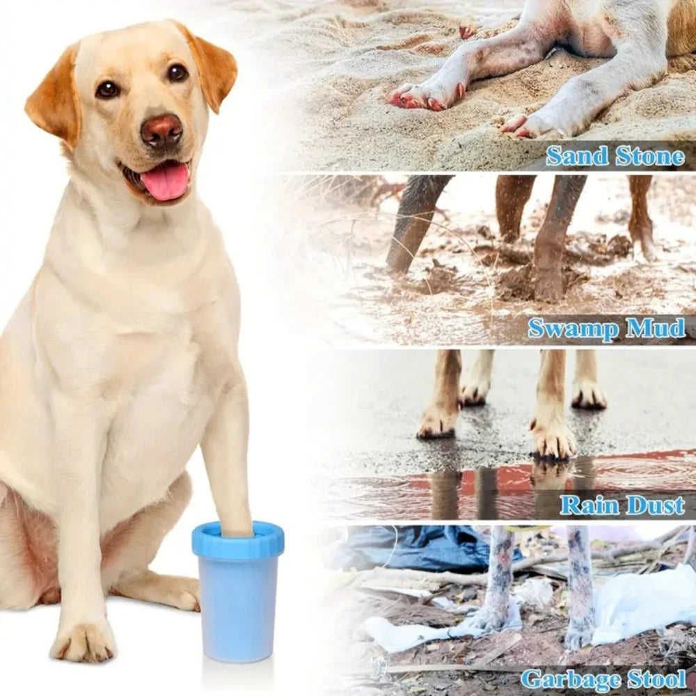 Portable Dog Paw Washer with Stainless Steel and Rubber Materials