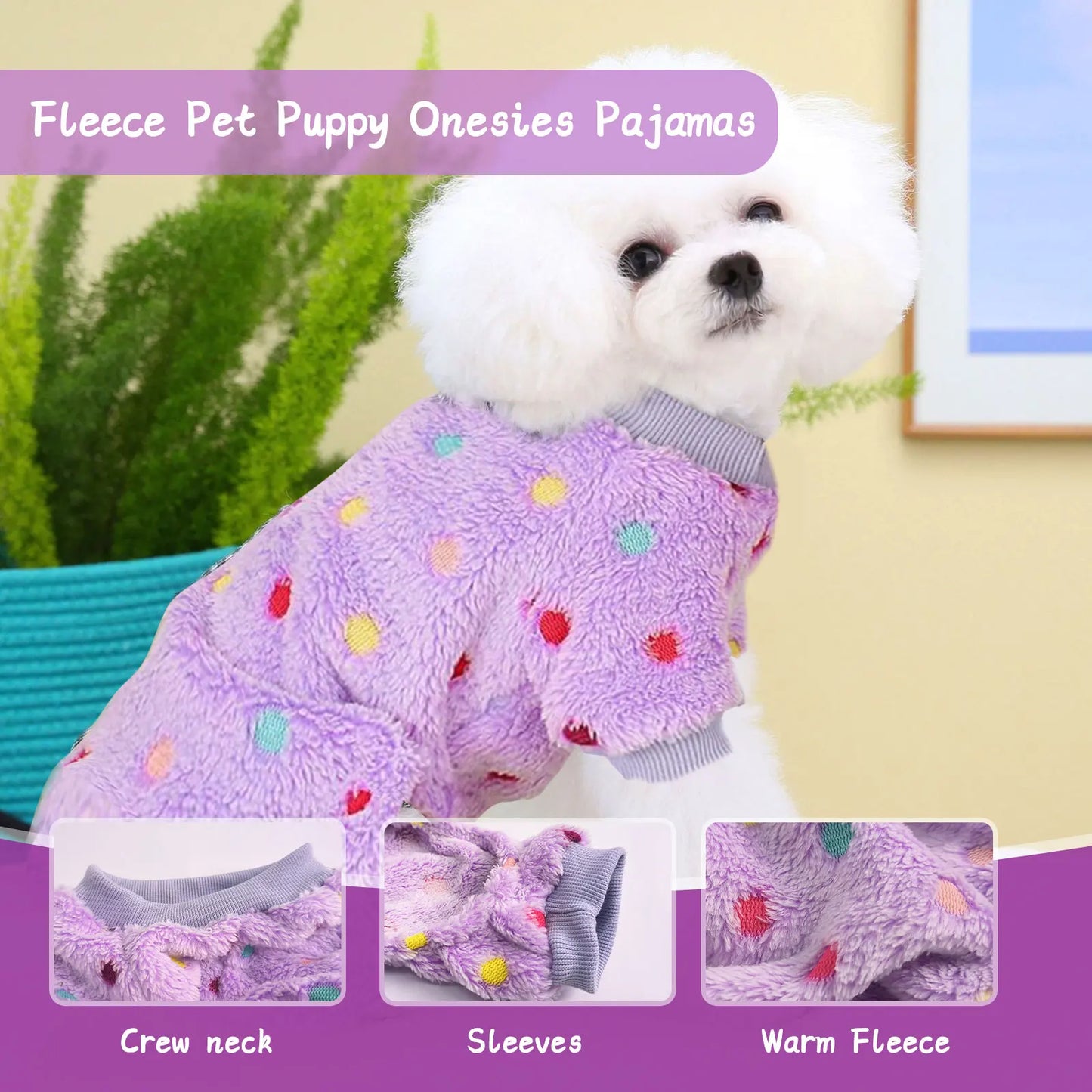 Dog Fuzzy Velvet Pajamas for Small Dogs