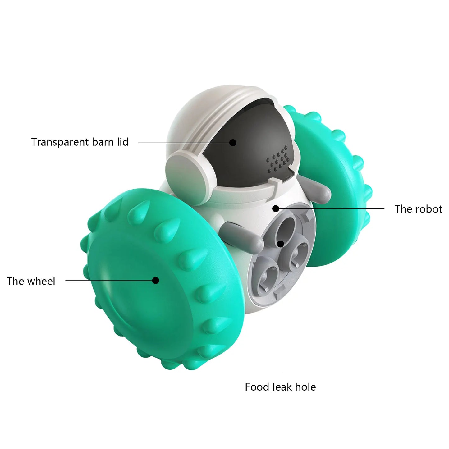 Pet Toy with 360 Degree Rotating Design and Food Dispensing