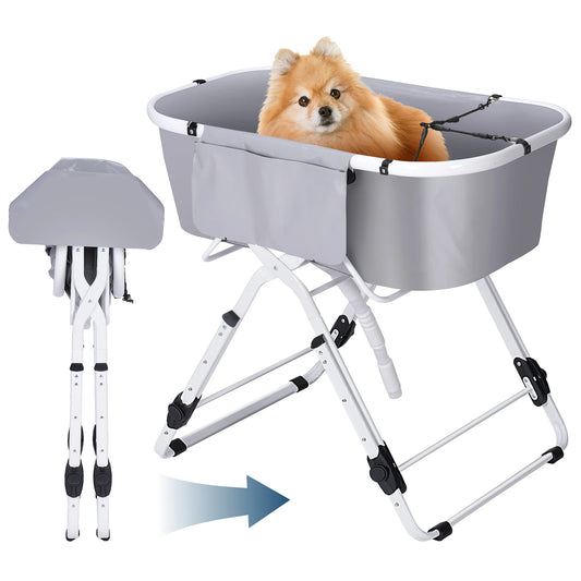 Foldable Pet Bath Adjustable Height Portable Bathtub for Dogs