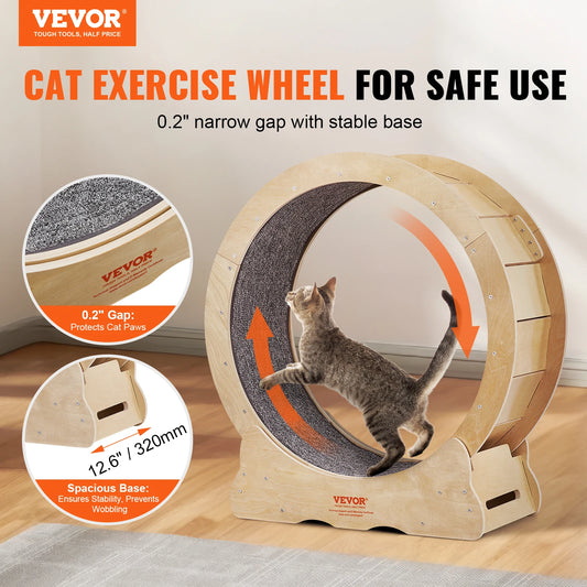 Cat Exercise Wheel Wood Silent Treadmill