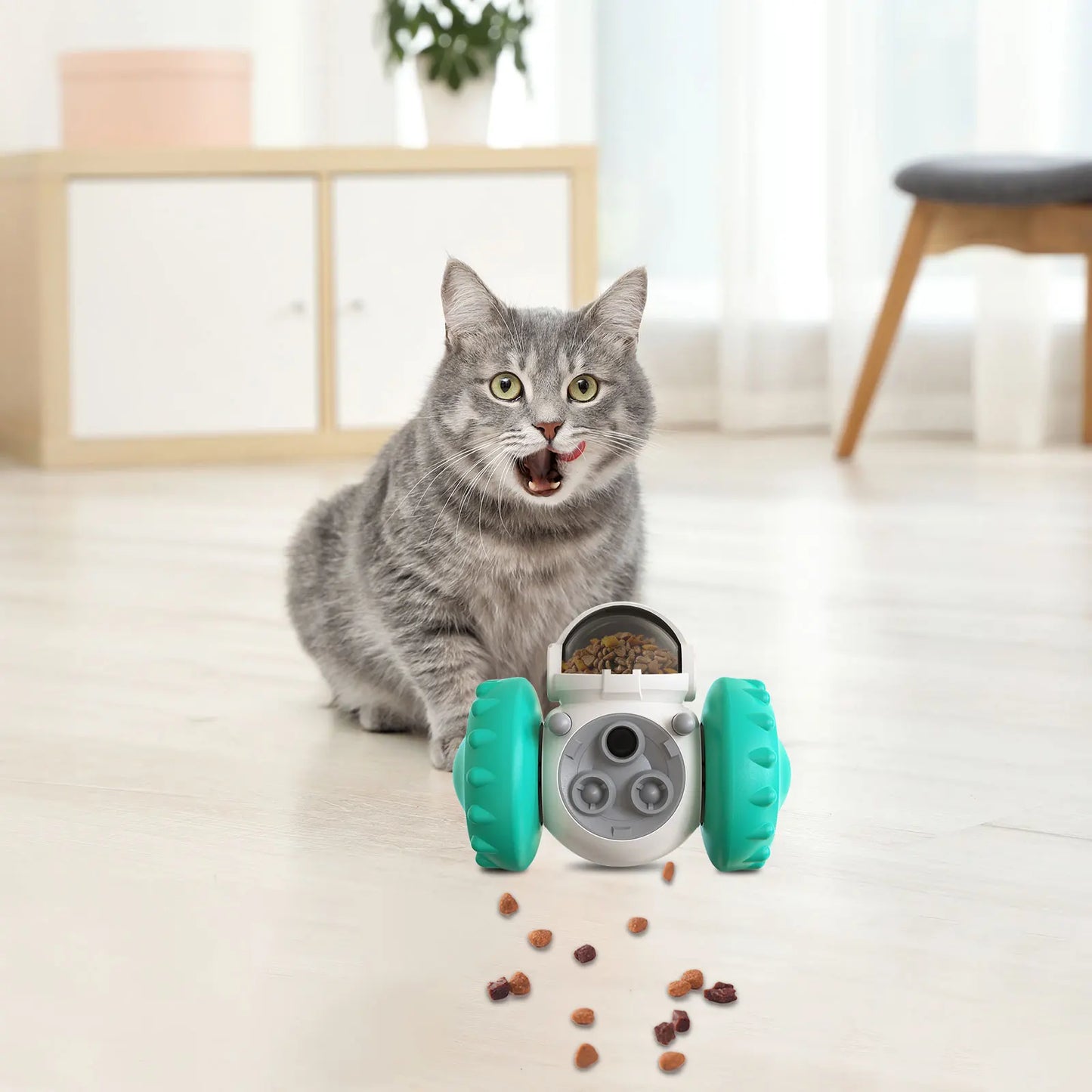 Pet Toy with 360 Degree Rotating Design and Food Dispensing