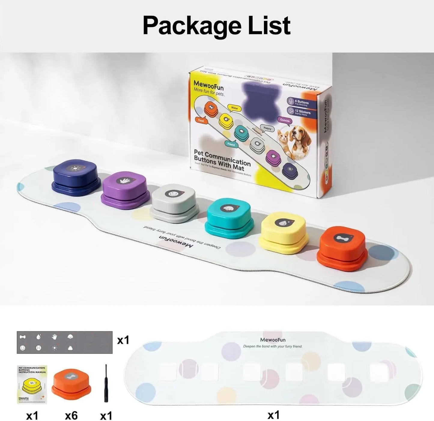Dog Buttons Training Starter Pack with Manual for Interactive Communication