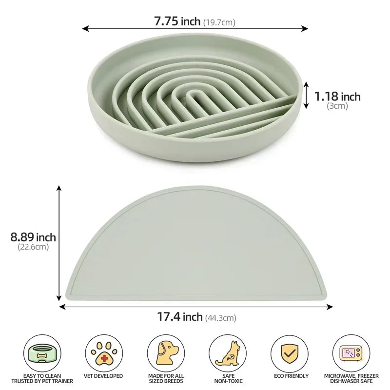 Pet Slow Food Bowl Anti-Knockover Anti-Slip