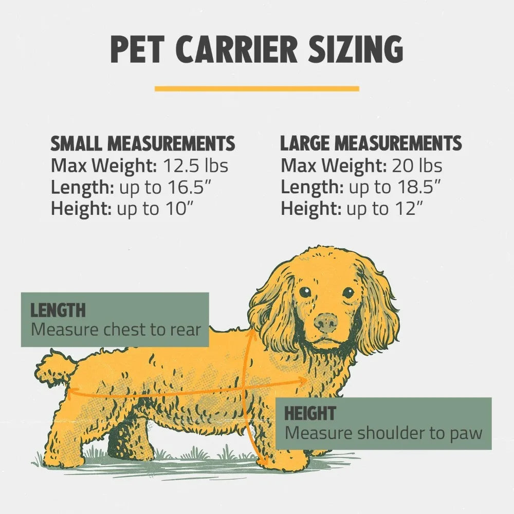 Airline-Compliant Pet Carrier. Leash Pets to 20lbs