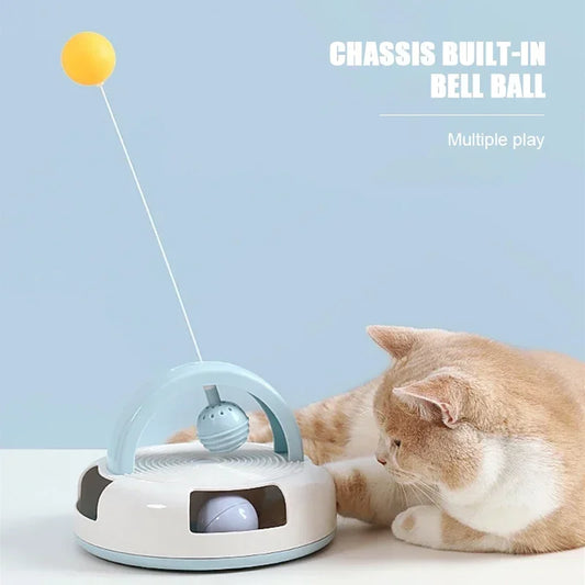 Gravity Table Tennis Cat Toy with Catnip Ball