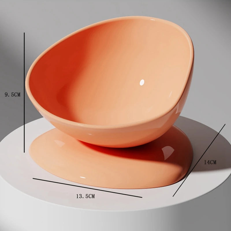 Tilted Raised Posture Cat Food Bowl