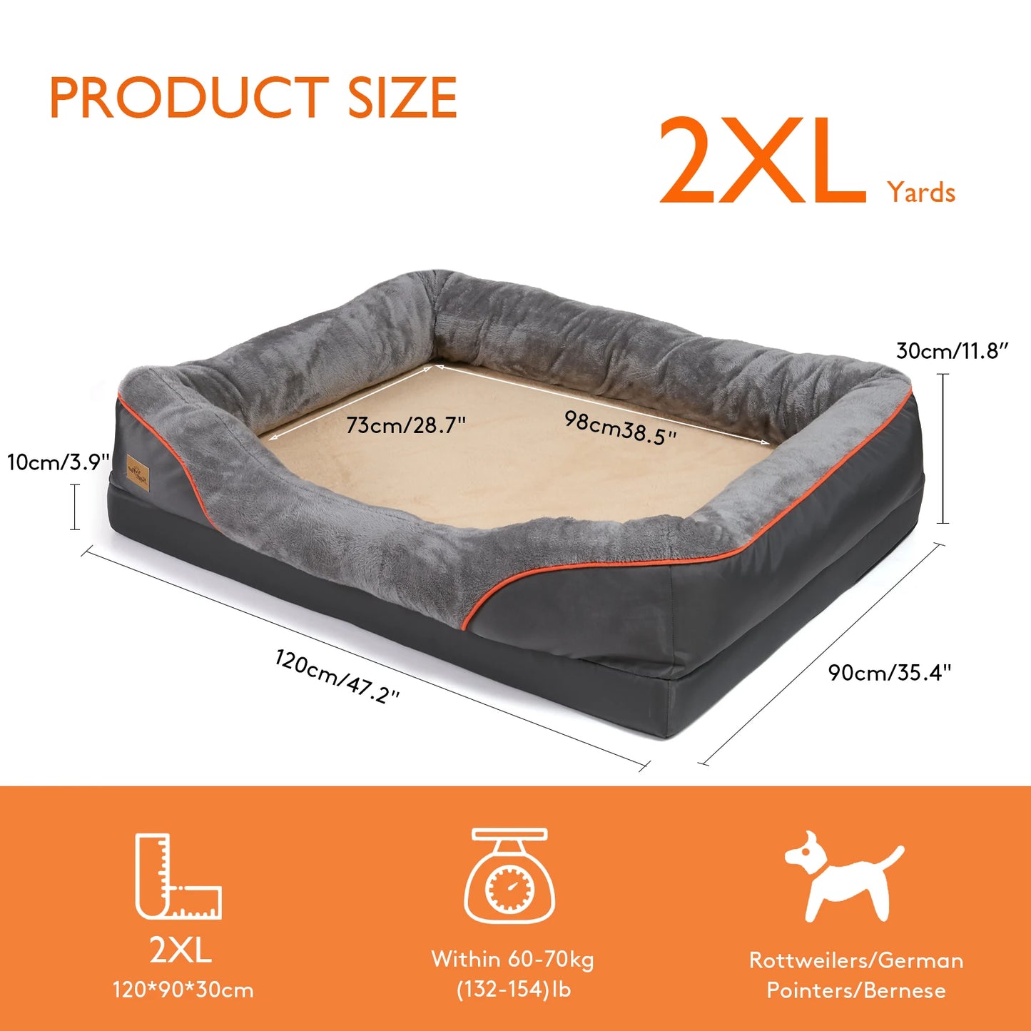Dog Bed Super Soft Orthopedic Foam with Removable Washable Cover