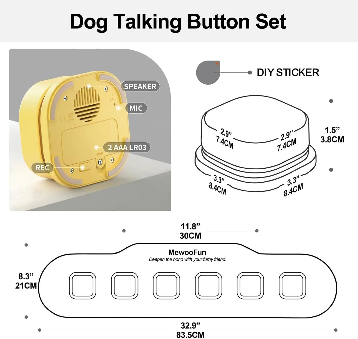 Talking Dog Buttons Set of 4 Training Speaking