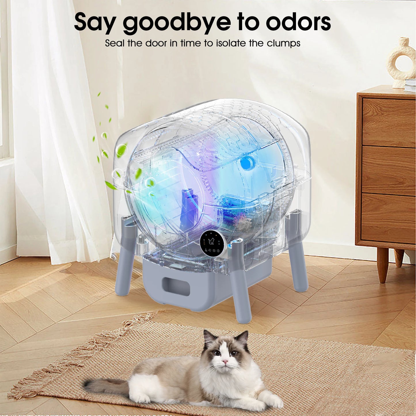 Automatic Smart Cat Litter Box, Large Capacity Self-Cleaning
