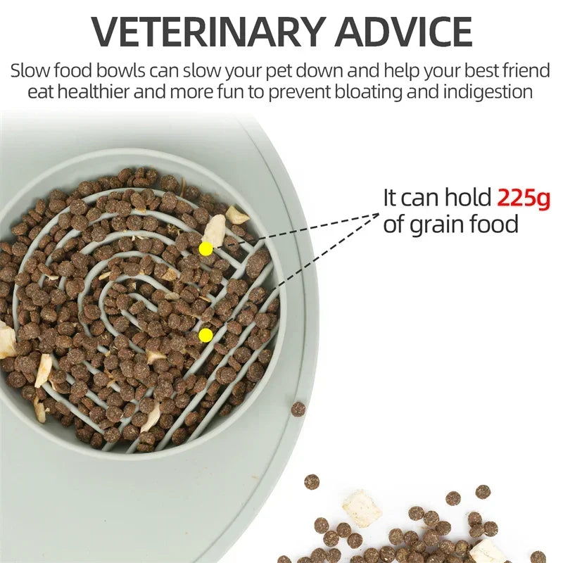 Pet Slow Food Bowl Anti-Knockover Anti-Slip