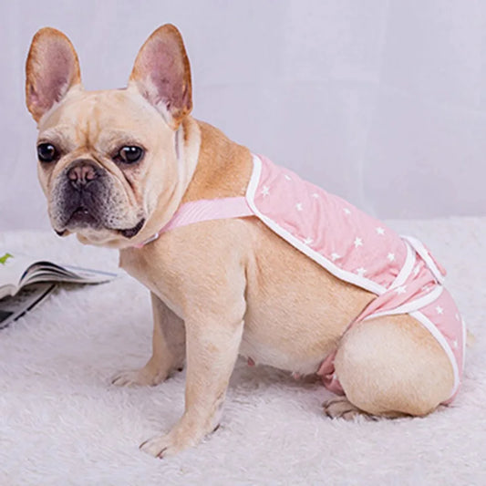 Sanitary Shorts for Female Dogs Washable Dog Diaper with Adjustable Strap