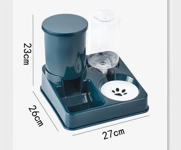 Automatic Pet Feeder Water Dispenser Set 2 in 1 Tilted Food and Gravity Waterer