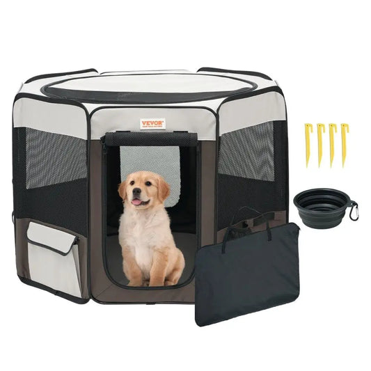 Portable 36 Inch Octagon Foldable Pet Playpen for Cats Dogs and Small Animals