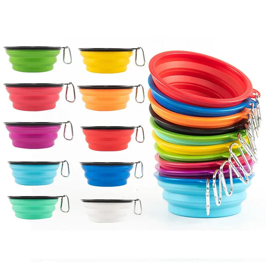 Large Collapsible Dog Pet Folding Silicone Bowl